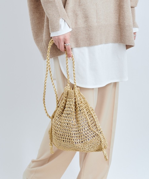 DouDou（ドゥドゥ）の「メタル巾着ショルダー（ショルダーバッグ・レディース・シルバー/ゴールド・FREE）」の4枚目の写真