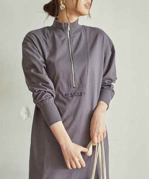 フロントハーフジップワンピース（ワンピース）｜KANGOL EXTRA COMFORT