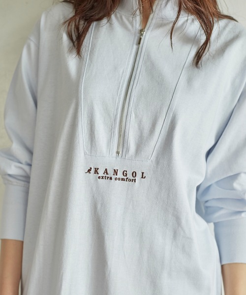KANGOL EXTRA COMFORT(カンゴールエクストラコンフォート)の「フロントハーフジップワンピース(ワンピース・レディース・オフホワイト/サックスブルー/ブラック/チャコールグレー・L/M/LL)」の7枚目の写真