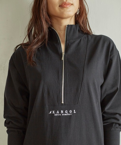 KANGOL EXTRA COMFORT(カンゴールエクストラコンフォート)の「フロントハーフジップワンピース(ワンピース・レディース・オフホワイト/サックスブルー/ブラック/チャコールグレー・L/M/LL)」の15枚目の写真