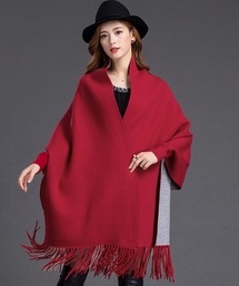 DAY CLOSET | バイカラーストール風フリンジカーディガン(ストール/ショール)