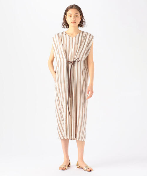 ワンピース ワンピース ドレスエフェクトストライプ Vネックワンピース ワンピース Tomorrowland トゥモローランド のファッション