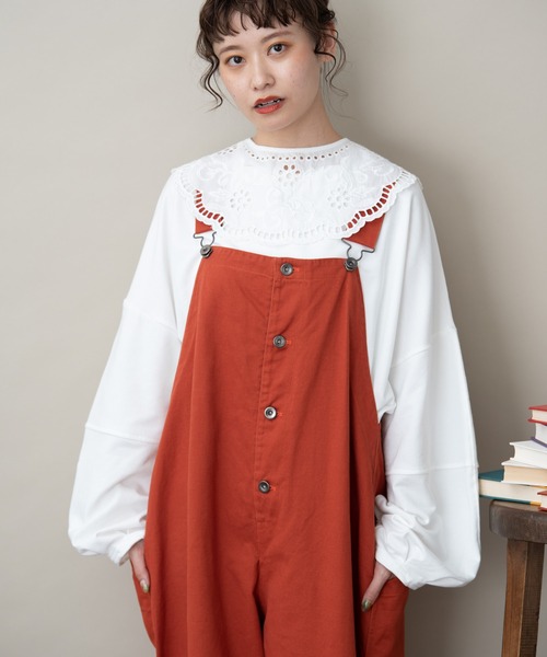 MERLOT（メルロー）の「3DスリーブワイドロンT（Tシャツ/カットソー・レディース・ホワイト/グリーン/チャコールグレー/モカ・FREE）」の2枚目の写真