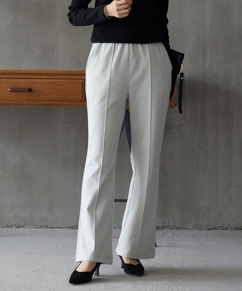 OMNES Another Edition（オムネス アナザーエディション）の「ストレッチポンチ フレアパンツ（その他パンツ・レディース・ブラック/アイボリー/ミント・FREE）」の7枚目の写真