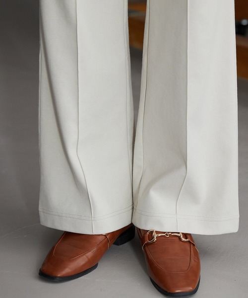 OMNES Another Edition（オムネス アナザーエディション）の「ストレッチポンチ フレアパンツ（その他パンツ・レディース・ブラック/アイボリー/ミント・FREE）」の10枚目の写真