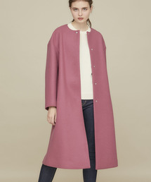 ブランド古着 Studious ステュディオス レディース のノーカラーコート ピンク 桃色系 古着通販 Zozoused