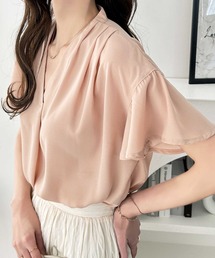 GeeRA | 【21夏新着】タックデザインスキッパーブラウス（半袖）(シャツ/ブラウス)