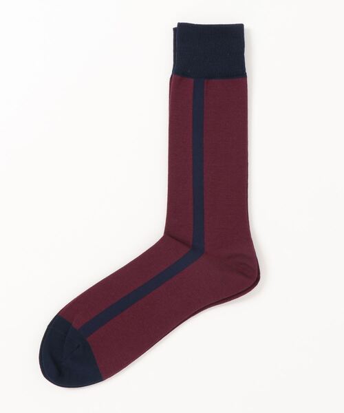 UNITED TOKYO（ユナイテッドトウキョウ）の「バイカラーサイドラインソックス（ソックス/靴下・メンズ・ベージュ/ネイビー/アイボリー/バーガンディー/カーキ/ブラック・FREE）」の6枚目の写真