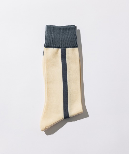 UNITED TOKYO（ユナイテッドトウキョウ）の「バイカラーサイドラインソックス（ソックス/靴下・メンズ・ベージュ/ネイビー/アイボリー/バーガンディー/カーキ/ブラック・FREE）」の7枚目の写真