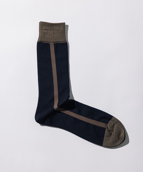 UNITED TOKYO（ユナイテッドトウキョウ）の「バイカラーサイドラインソックス（ソックス/靴下・メンズ・ベージュ/ネイビー/アイボリー/バーガンディー/カーキ/ブラック・FREE）」の11枚目の写真