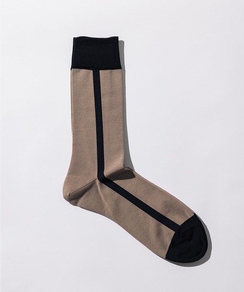 UNITED TOKYO（ユナイテッドトウキョウ）の「バイカラーサイドラインソックス（ソックス/靴下・メンズ・ベージュ/ネイビー/アイボリー/バーガンディー/カーキ/ブラック・FREE）」の12枚目の写真
