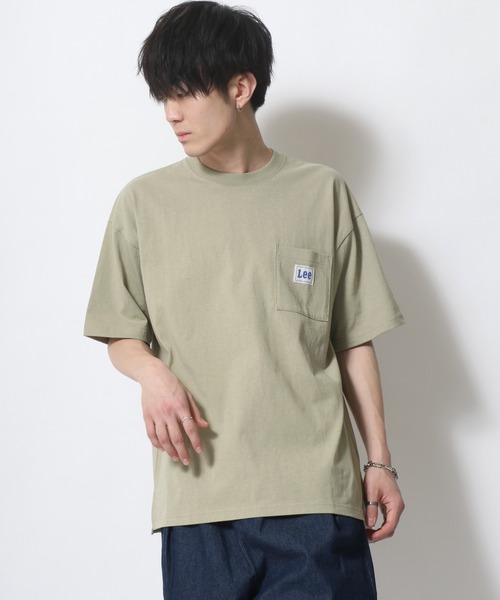 Lee（リー）の「【Lee】別注 コラボ ワークポケット ワイドシルエット ワッペンＴシャツ/無地Ｔ（Tシャツ/カットソー・メンズ・ホワイト/ブラック/ベージュ/オリーブ/ブルー・S/M/L/XL）」の15枚目の写真