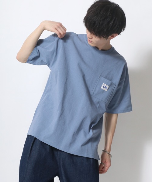 Lee（リー）の「【Lee】別注 コラボ ワークポケット ワイドシルエット ワッペンＴシャツ/無地Ｔ（Tシャツ/カットソー・メンズ・ホワイト/ブラック/ベージュ/オリーブ/ブルー・S/M/L/XL）」の19枚目の写真