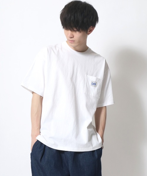 Lee（リー）の「【Lee】別注 コラボ ワークポケット ワイドシルエット ワッペンＴシャツ/無地Ｔ（Tシャツ/カットソー・メンズ・ホワイト/ブラック/ベージュ/オリーブ/ブルー・S/M/L/XL）」の17枚目の写真