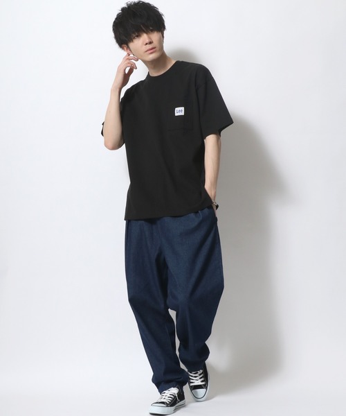 Lee（リー）の「【Lee】別注 コラボ ワークポケット ワイドシルエット ワッペンＴシャツ/無地Ｔ（Tシャツ/カットソー・メンズ・ホワイト/ブラック/ベージュ/オリーブ/ブルー・S/M/L/XL）」の16枚目の写真