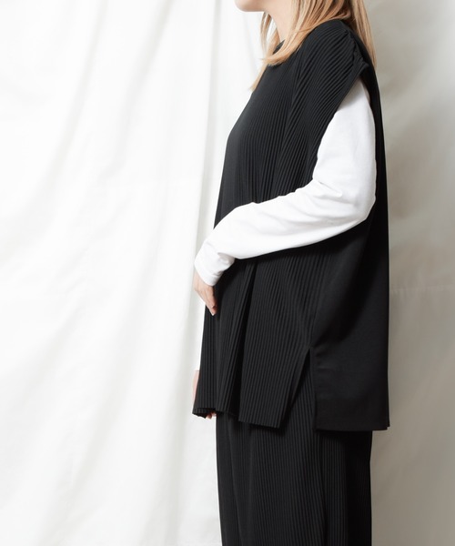 Bling Leads（ブリングリーズ）の「《Bling leads》プリーツ　オーバーベスト（ベスト・メンズ・ブラック/グレイッシュベージュ/グレー/グレイッシュブルー・LARGE/MEDIUM）」の14枚目の写真