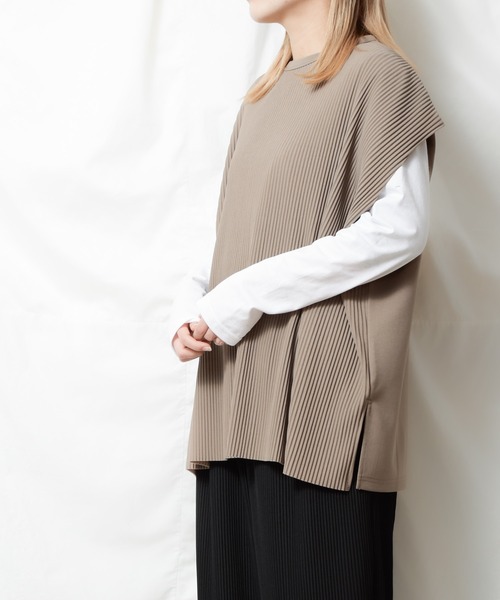 Bling Leads（ブリングリーズ）の「《Bling leads》プリーツ　オーバーベスト（ベスト・メンズ・ブラック/グレイッシュベージュ/グレー/グレイッシュブルー・LARGE/MEDIUM）」の16枚目の写真