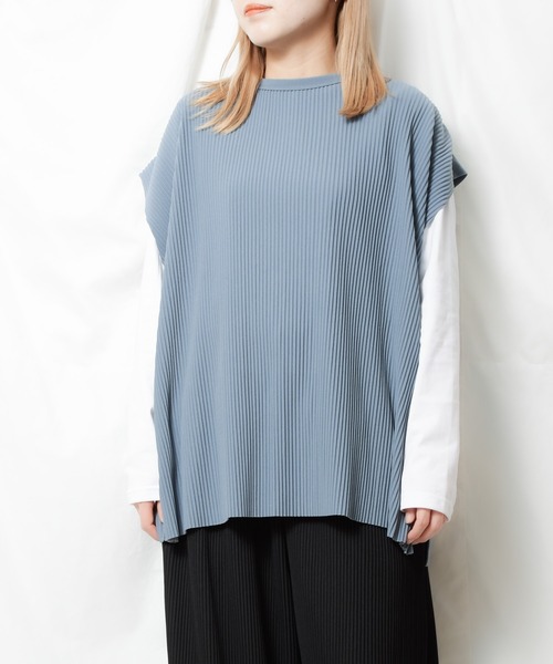 Bling Leads（ブリングリーズ）の「《Bling leads》プリーツ　オーバーベスト（ベスト・メンズ・ブラック/グレイッシュベージュ/グレー/グレイッシュブルー・LARGE/MEDIUM）」の17枚目の写真