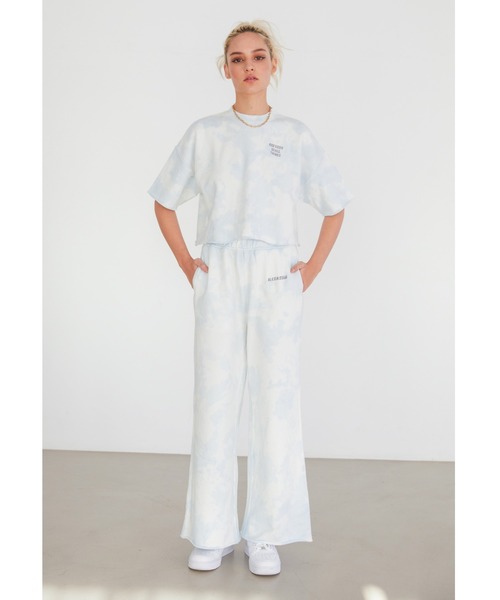 ALEXIA STAM（アリシアスタン）の「Logo Tie Dye Wide Leg Sweat Pants/ロゴタイダイワイドレッグスウェットパンツ（スウェットパンツ・レディース・ベージュ/ブルー・S/M）」の19枚目の写真