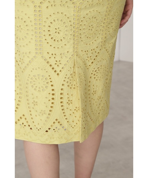 PINKY&DIANNE（ピンキーアンドダイアン）の「◆ベルト付きコットンレーススカート（スカート・レディース・カーキ/イエロー・38/36）」の6枚目の写真
