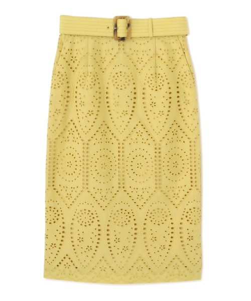 PINKY&DIANNE（ピンキーアンドダイアン）の「◆ベルト付きコットンレーススカート（スカート・レディース・カーキ/イエロー・38/36）」の8枚目の写真