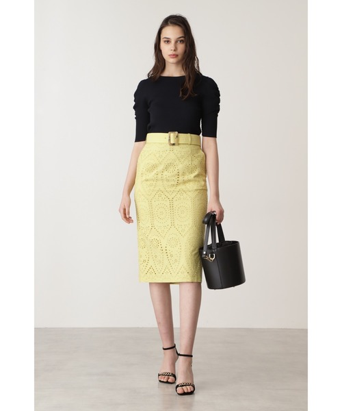 PINKY&DIANNE（ピンキーアンドダイアン）の「◆ベルト付きコットンレーススカート（スカート・レディース・カーキ/イエロー・38/36）」の17枚目の写真