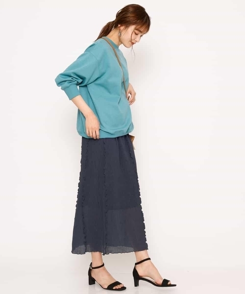 a.v.v（アーヴェヴェ）の「プリーツメロウナロースカート（スカート・レディース・チャコールグレー/ベージュ・38/34/36/42/40）」の4枚目の写真