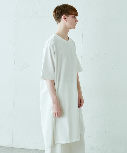 Lui's（ルイス）の「110cmスリットロングTシャツ（Tシャツ/カットソー・メンズ・ホワイト/ブラック/グリーン・FREE）」の2枚目の写真