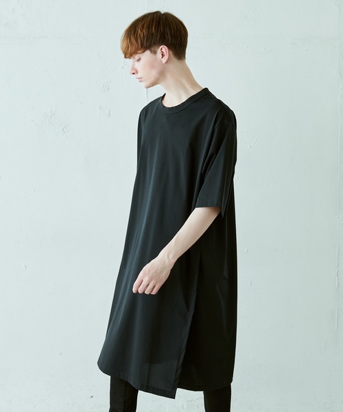 Lui's（ルイス）の「110cmスリットロングTシャツ（Tシャツ/カットソー・メンズ・ホワイト/ブラック/グリーン・FREE）」の3枚目の写真