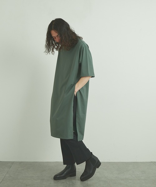 Lui's（ルイス）の「110cmスリットロングTシャツ（Tシャツ/カットソー・メンズ・ホワイト/ブラック/グリーン・FREE）」の10枚目の写真