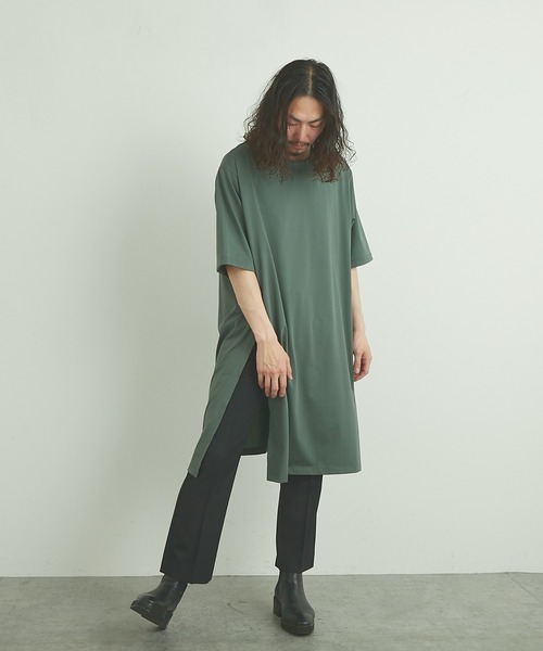 Lui's（ルイス）の「110cmスリットロングTシャツ（Tシャツ/カットソー・メンズ・ホワイト/ブラック/グリーン・FREE）」の7枚目の写真