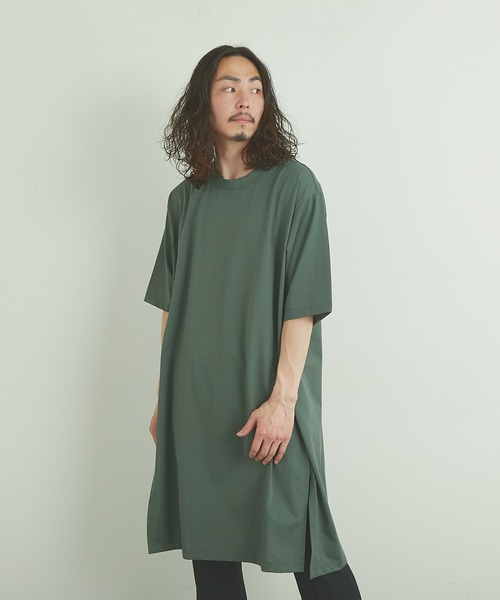 Lui's（ルイス）の「110cmスリットロングTシャツ（Tシャツ/カットソー・メンズ・ホワイト/ブラック/グリーン・FREE）」の9枚目の写真