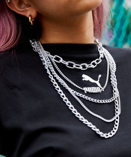 PUMA（プーマ）の「PUMA CLSX BOYFRIEND TEE / プーマ クラシックス ボーイフレンド ティー（Tシャツ/カットソー・レディース・ブラック/ベージュ・M/S）」の8枚目の写真