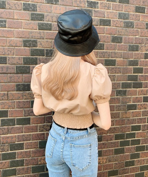 Voyage titty&Co.PETIT（ボヤージュティティアンドコープチ）の「【Voyage titty&Co.】ギャザーシャーリングトップス（シャツ/ブラウス・レディース・モカ/ブラック・FREE）」の6枚目の写真