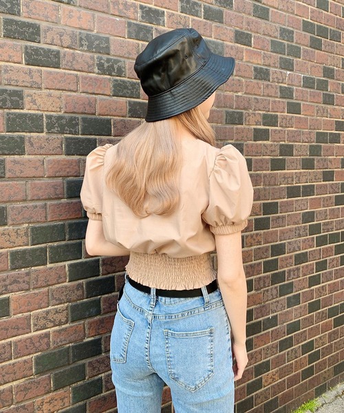 Voyage titty&Co.PETIT（ボヤージュティティアンドコープチ）の「【Voyage titty&Co.】ギャザーシャーリングトップス（シャツ/ブラウス・レディース・モカ/ブラック・FREE）」の7枚目の写真