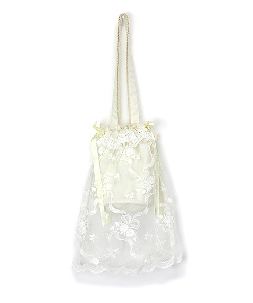 PINK HOUSE（ピンクハウス）の「ハートフルチュールバッグ（ボディバッグ/ウエストポーチ・レディース・ブラック/ピンク/アイボリー/アクア・フリー）」の2枚目の写真