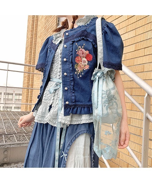 PINK HOUSE（ピンクハウス）の「ハートフルチュールバッグ（ボディバッグ/ウエストポーチ・レディース・ブラック/ピンク/アイボリー/アクア・フリー）」の9枚目の写真