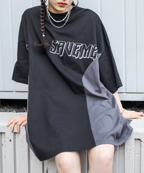 RASVOA（ラスボア）の「リメイク風切替ワンピース（ワンピース・レディース・オフホワイト/ブラック/ブルー・FREE）」の3枚目の写真