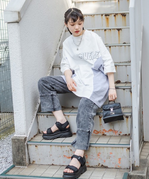 RASVOA（ラスボア）の「リメイク風切替ワンピース（ワンピース・レディース・オフホワイト/ブラック/ブルー・FREE）」の6枚目の写真