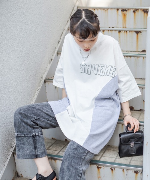 RASVOA（ラスボア）の「リメイク風切替ワンピース（ワンピース・レディース・オフホワイト/ブラック/ブルー・FREE）」の5枚目の写真