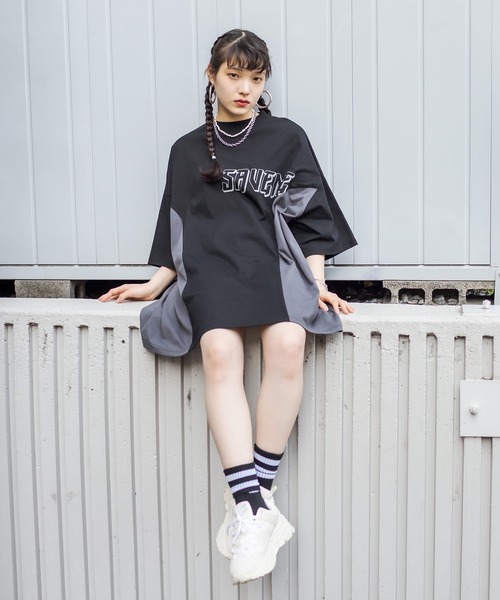 RASVOA（ラスボア）の「リメイク風切替ワンピース（ワンピース・レディース・オフホワイト/ブラック/ブルー・FREE）」の21枚目の写真