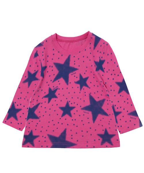 X-girl Stages（エックスガールステージス）の「L/S TEE PENCIL STAR(12M～3T)（Tシャツ/カットソー・キッズ・ホワイト/アッシュ/ピンク・12M/3T/2T）」の3枚目の写真