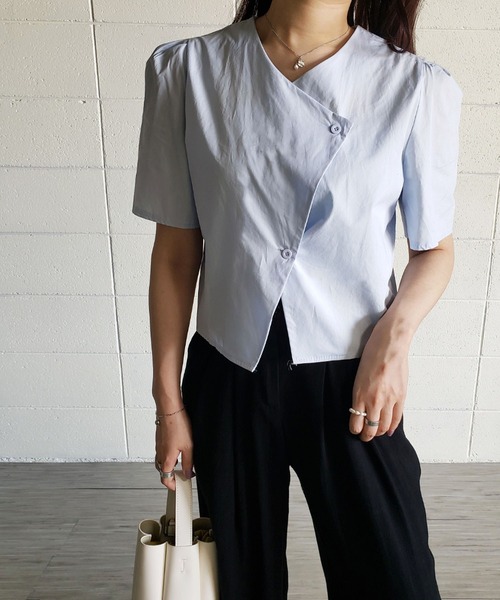 me+em select（ミームセレクト）の「ボックスカラーパフブラウス（シャツ/ブラウス・レディース・オレンジ/ライトブルー/ダークブルー/グリーン/ホワイト・FREE）」の13枚目の写真