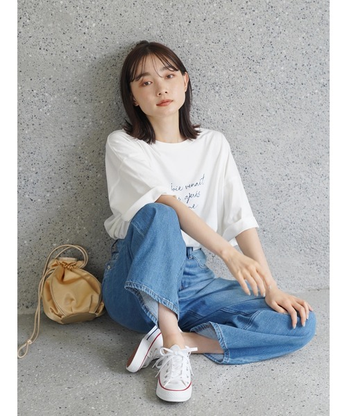 AMERICAN HOLIC（アメリカンホリック）の「サイドスリットロゴカットプルオーバー（Tシャツ/カットソー・レディース・ホワイト/ブラック/オフホワイト・M/L）」の4枚目の写真