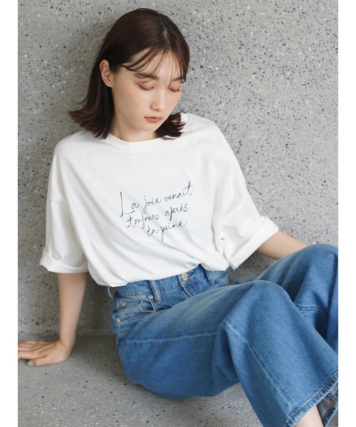 AMERICAN HOLIC（アメリカンホリック）の「サイドスリットロゴカットプルオーバー（Tシャツ/カットソー・レディース・ホワイト/ブラック/オフホワイト・M/L）」の5枚目の写真