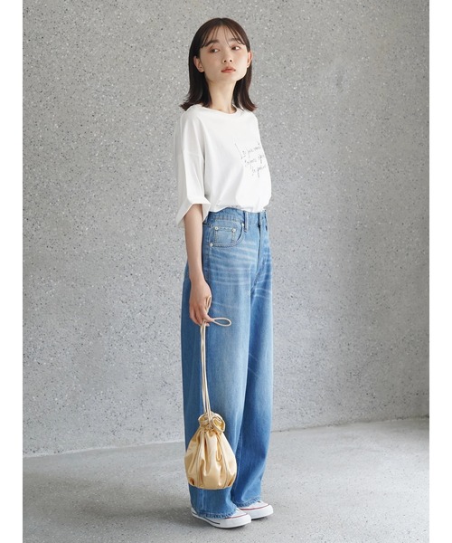 AMERICAN HOLIC（アメリカンホリック）の「サイドスリットロゴカットプルオーバー（Tシャツ/カットソー・レディース・ホワイト/ブラック/オフホワイト・M/L）」の8枚目の写真