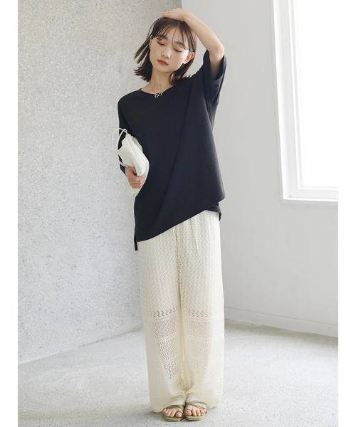 AMERICAN HOLIC（アメリカンホリック）の「サイドスリットロゴカットプルオーバー（Tシャツ/カットソー・レディース・ホワイト/ブラック/オフホワイト・M/L）」の14枚目の写真