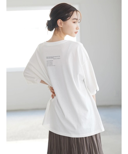 AMERICAN HOLIC（アメリカンホリック）の「サイドスリットロゴカットプルオーバー（Tシャツ/カットソー・レディース・ホワイト/ブラック/オフホワイト・M/L）」の16枚目の写真