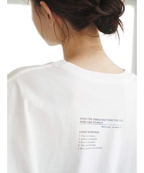 AMERICAN HOLIC（アメリカンホリック）の「サイドスリットロゴカットプルオーバー（Tシャツ/カットソー・レディース・ホワイト/ブラック/オフホワイト・M/L）」の18枚目の写真