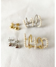 mou | ファッショナブルパールイヤーカフピアスセット(ピアス（両耳用）)